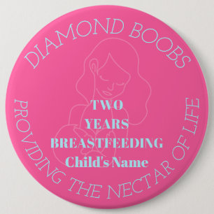 Aanpasbare 2 jaar borstvoeding mijlpaal badge ronde button 6,0 cm