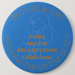 Aanpasbare 3 maanden borstvoeding mijlpaal badge ronde button 6,0 cm