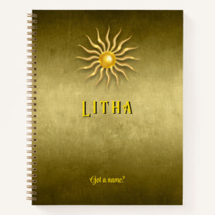 Aanpasbare 8.5 x 11 Litha Zomer Gouden Notitieboek