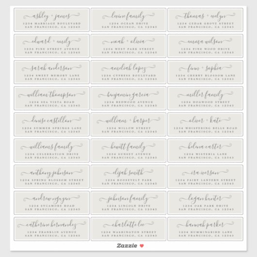 Aanpasbare adreslabels voor huwelijksgasten sticker (Vel)