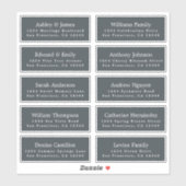 Aanpasbare adreslabels voor huwelijksgasten sticker (Vel)