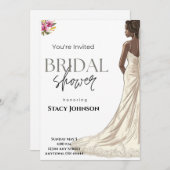 Aanpasbare Afro-Amerikaanse Bruid Bruidsfeest Kaart (Voorkant / Achterkant)