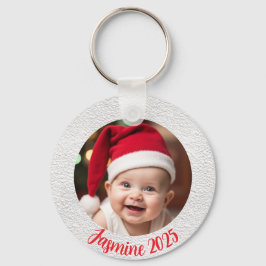 Aanpasbare Aluminium Cirkel baby Eerste Kerstmis Sleutelhanger