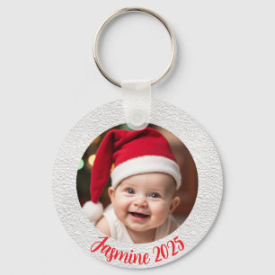 Aanpasbare Aluminium Cirkel baby Eerste Kerstmis Sleutelhanger