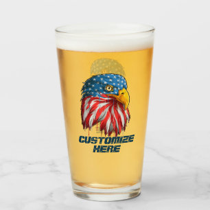 Aanpasbare Amerikaanse patriottische VS-vlag Steke Glas