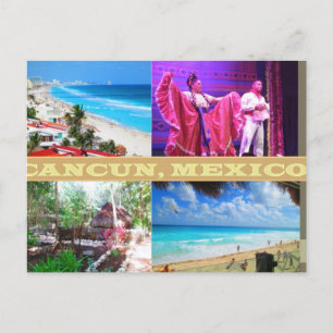 AANPASBARE ANSICHTKAARTEN - CANCUN COLLAGE 9 BRIEFKAART