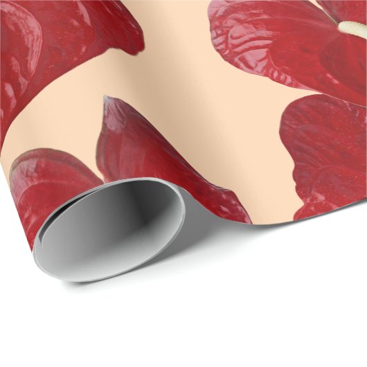 Aanpasbare anthuriums achtergrond cadeaupapier (Rol Hoek)