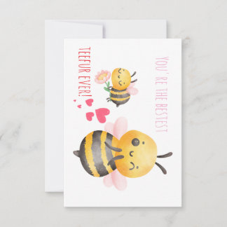 Aanpasbare Aquarel Bij Leraar Bedankkaart