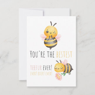 Aanpasbare Aquarel Bij Leraar Bedankkaart