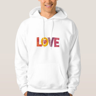 Aanpasbare Artistieke Liefde voor Mannen op Valent Hoodie