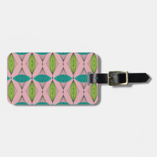 Aanpasbare Atomische Roze Ogee Bagage Label