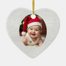 Aanpasbare Baby's Eerste Kerstmis Hart Keramisch Ornament