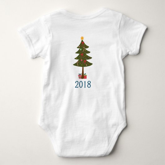 Aanpasbare Baby's Eerste Kerstmis Konijn Baby Romper (Achterkant)