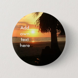 aanpasbare badge voor strandzonsondergang ronde button 5,7 cm