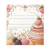 Aanpasbare Baker's Pastel Desserts Notitieblok (Voorkant)