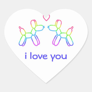 Aanpasbare Ballon Honden Hart Sticker