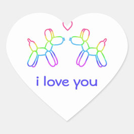 Aanpasbare Ballonhonden Hart Sticker
