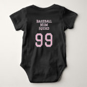 Aanpasbare Baseball Moeder Team Bib Romper (Achterkant)