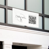 Aanpasbare bedrijfsnaamlogo en QR-code Spandoek (Buitenkant Gebouw)