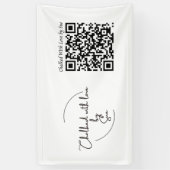 Aanpasbare bedrijfsnaamlogo en QR-code Spandoek (Verticaal)