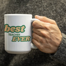 Aanpasbare Beste Leraar Ooit in groene letters