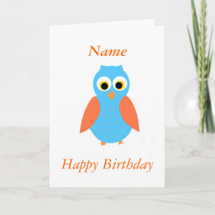 Aanpasbare Birthday-kaarten voor Cute Owl Kaart