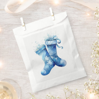Aanpasbare Blauwe Aquarel Kerst Kousen Bedankzakje