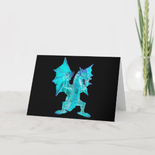 Aanpasbare Blauwe Waterdraak Fantasie Kunst Kaart
