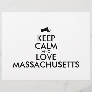 Aanpasbare BLIJF KALM en HOU VAN MASSACHUSETTS Flyer