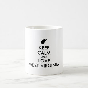 Aanpasbare BLIJF KALM en HOU VAN WEST-VIRGINIA Koffiemok