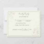 "Aanpasbare Bloemige Elegantie Trouw RSVP" Kaart (Voorkant)