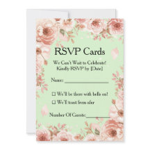 Aanpasbare bloemige mint- en roze rozen RSVP