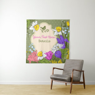 Aanpasbare bloemstukken wandkleed