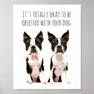 Aanpasbare Boston Terrier Hond Pop Art Foto Poster