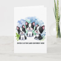 Aanpasbare Boston Terrier Kaart - Kies tekst