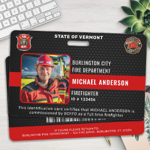 Aanpasbare brandweerman foto brandweer ID Badge