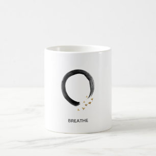 Aanpasbare BREATHE Zen Enso Cirkel Ginkgo Kunst Koffiemok