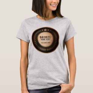AANPASBARE BRONZEN KAMPIOEN MEDAILLE MET EIGEN OPD T-SHIRT