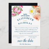 Aanpasbare bruiloft uitnodiging, boho bruiloft kaart (Voorkant / Achterkant)