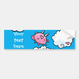 Aanpasbare bumpersticker met vliegende varkenswolk