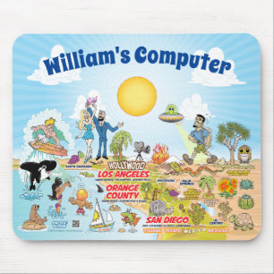 Aanpasbare California Cartoon Muismat