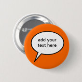 aanpasbare cartoon spraakballon ronde button 5,7 cm (Voorkant /achterkant)