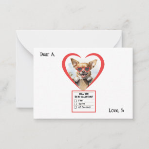Aanpasbare Chihuahua Valentijnsdag Notitiekaart Notitiekaartje