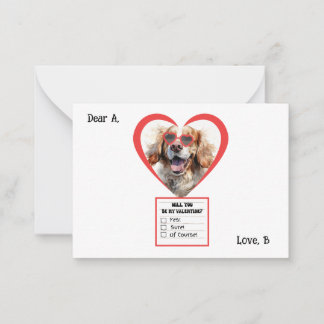 Aanpasbare Clumber Spaniel Hond Valentijn Notitiekaartje