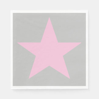 Aanpasbare Cool en Funky Roze en Grijze Ster Servet