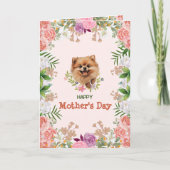 Aanpasbare Cute Pomeranian Moederdag Kaart (Voorkant)