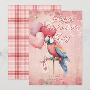 Aanpasbare dier papegaai vogel Valentijnsdag Feestdagenkaart