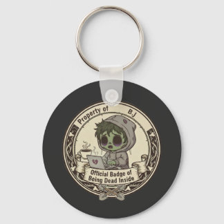 Aanpasbare 'Dood vanbinnen' Badge Sleutelhanger