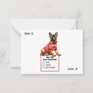Aanpasbare Duitse Herdershond Puppy Valentijn Notitiekaartje