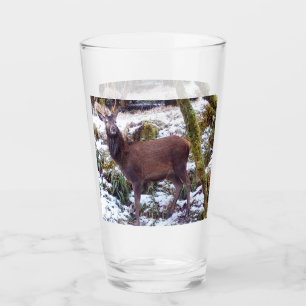 Aanpasbare Edelhirsch Hert in Sneeuw Natuur Kunst Glas